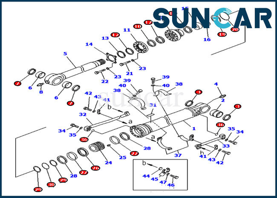 Excavator Versi Luar Negeri 707-99-59370 PC300-7 Kit Perbaikan Segel Bucket Silinder Hidrolik Komatsu