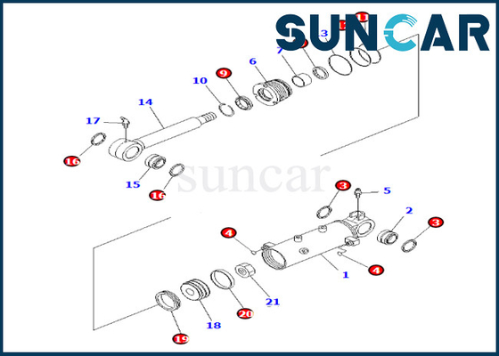 707-98-24770 7079824770 Kit Layanan Silinder Angkat Pisau Komatsu Untuk PC35MR-3 PC35MR-2