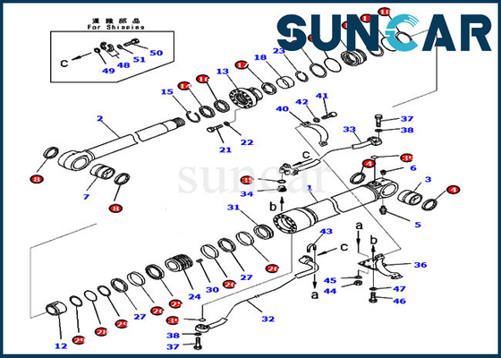 707-99-58031 7079958031 Kit Layanan Boom Cylinder Seal Kit Untuk KOMATSU PC350-8 PC300-8 PC300LC-8