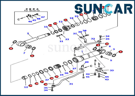 707-99-59271 Boom Sealing Kit Perbaikan Cylinder Seal Kit Cocok Untuk Komatsu PC300-8 Alat Berat