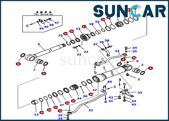 707-99-59270 Kit Servis Boom Cylinder Model PC300-8 Kit Perbaikan Segel Komatsu Excavator
