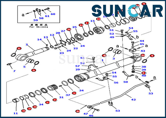707-99-72281 Arm Cylinder Seal Kit Kit Perbaikan Untuk Peralatan Model PC300-8 Komatsu Bagian Dalam
