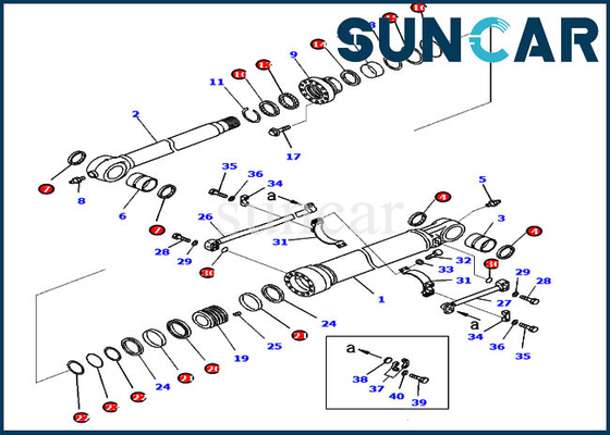 707-99-59550 Bucket Seal Kit Silinder Hidraulik Cocok untuk KOMATSU PC360LC-10 PC360NLC-10 Kit Pengganti