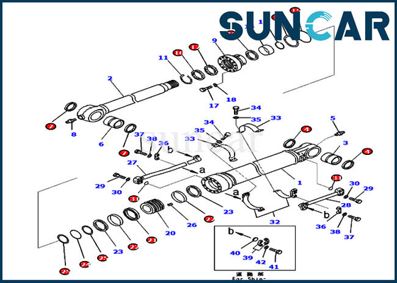 PC300-8 Bagian Dalam Komatsu 707-99-58410 Kit Perbaikan Segel Bucket 7079958410 Kit Servis Silinder