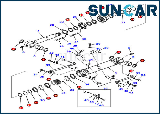 Kit Sealing Silinder Bucket 707-99-59371 Kit Segel Minyak Cocok untuk Alat Berat KOMATSU PC300-8