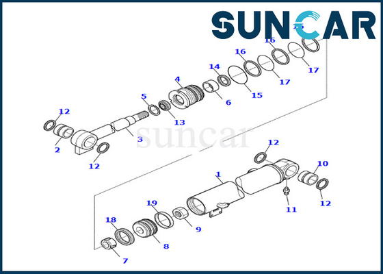 Kit Penyegelan Silinder Boom 878000537 Komatsu Untuk Kit Perbaikan Segel Boom Silinder PC35R-8