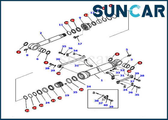 707-99-59150 Kit Segel Bucket Kit Layanan Silinder Hidraulik Cocok untuk PC360NLC-10 PC300-8M0 Komatsu