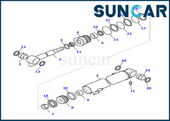 Kit Perbaikan Seal Boom Cylinder 87800654 Untuk PC35R-8 Komatsu Boom Cylinder Seal Repair Kit