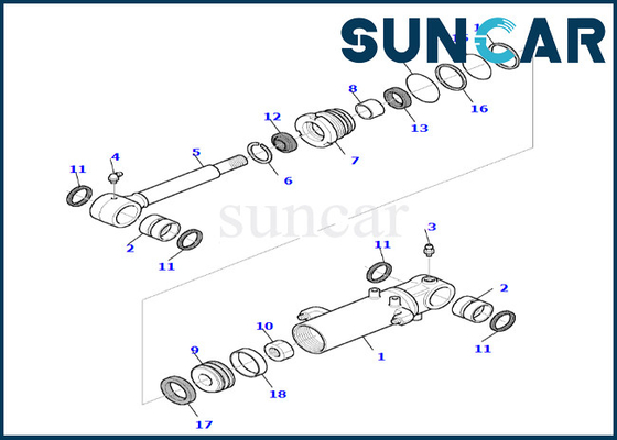 Kit Segel Silinder Blade 878000658 Cocok untuk PC35R-8 Komatsu Blade Cylinder Repair Seal Kit