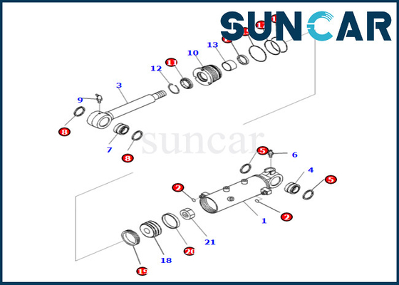 Kit Segel Silinder Blade 707-98-30550 7079830550 Untuk Kit Servis Silinder Blade Komatsu PC35MR-3