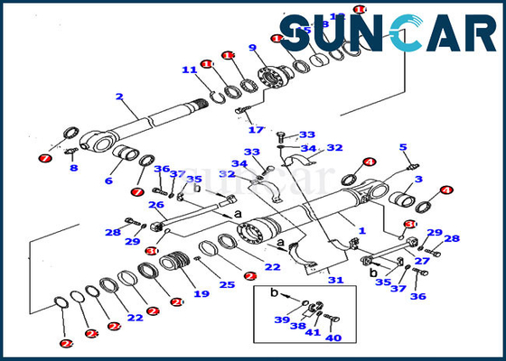 PC360-8M0 PC390LC-8M0 721-98-01080 Komatsu Bucket Seal Kit Perbaikan Cylinder Oil Seal Kit