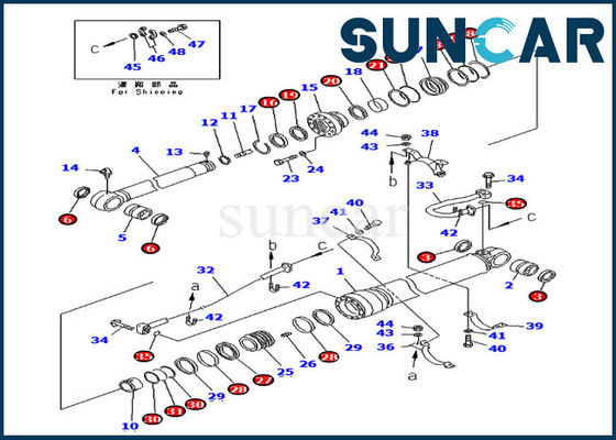 Komatsu PC300LC-6 707-99-67040 7079967040 Kit Servis Excavator Lengan Silinder Hidrolik