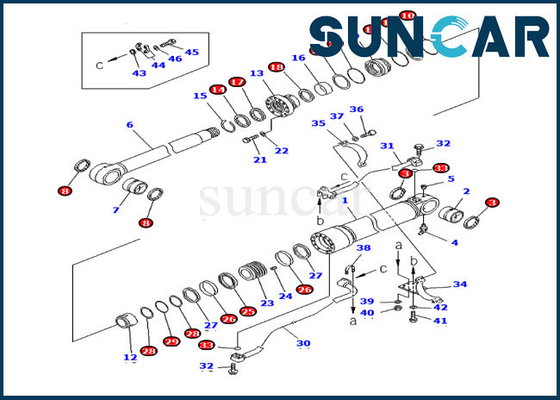 707-99-58140 Kit Segel Perbaikan Silinder Boom Tahan Minyak PC300LC-6 Kit Penyegelan Komatsu