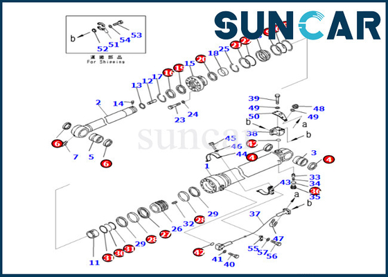 Kit Segel Silinder Lengan Komatsu 721-98-02270 7219802270 Cocok untuk PC360LC-11 HB365LC-3 PC390LC-8M0