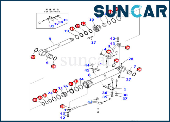 Komatsu 721-98-01970 7219801970 Kit Penyegelan Silinder Boom Untuk PC360LCI-11 PC390LCI-11