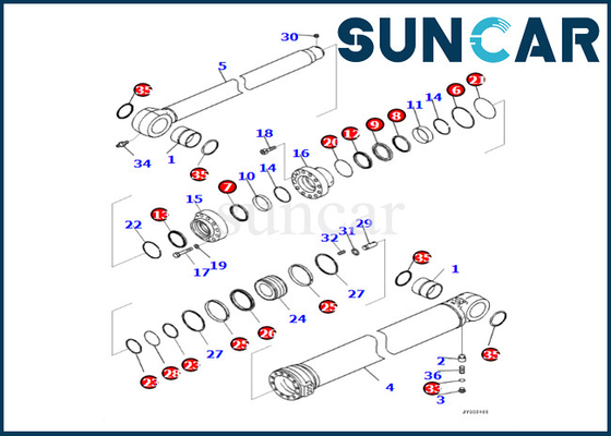 Komatsu Arm Cylinder Repair Seal Kit 7219801981 721-98-01981 Untuk PC360LCI-11 PC390LCI-11