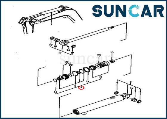 YM172141-99380 YM17214199380 Arm Cylinder Service Kit Seal Kit Untuk KOMATSU PC30FR-1 Model