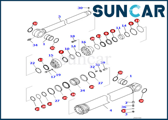 Kit Segel Silinder Lengan 7219801980 721-98-01980 Komatsu Cocok untuk PC360LCI-11 Kit Segel Perbaikan Silinder Lengan