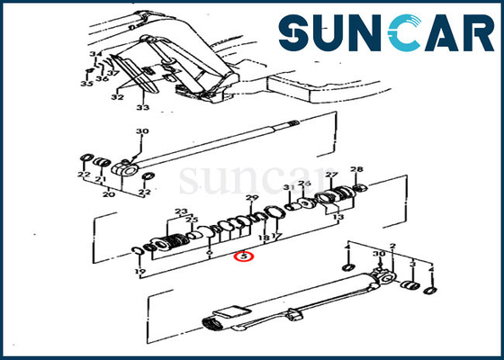 YM172142-99340 Boom Sealing Kit Silinder Hidrolik Untuk Komatsu PC30FR-1 PC30FR-2 Seal Kits