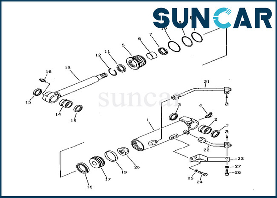 Kit Servis Silinder Boom Offset Berkualitas Tinggi 21X-63-02040 21X6302040 Cocok untuk PC38UU-1 Komatsu