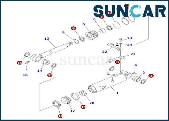 707-98-24180 7079824180 Kit Seal Perbaikan Silinder Offset Berkualitas Tinggi Untuk PC38UU-2 Komatsu