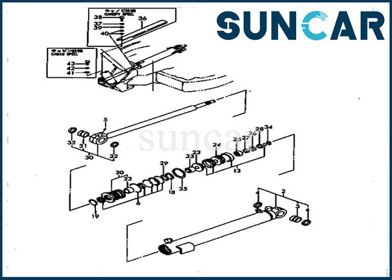 Komatsu Bagian Dalam YM172168-72201 Kit Layanan Excavator Swing Cylinder Untuk PC30FR-1 PC30FR-2 Seal Kit