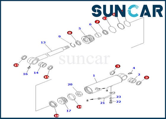 Kit Segel Silinder Offset Komatsu Untuk PC38UU-3 707-98-24270 7079824270 Kit Layanan Silinder Offset
