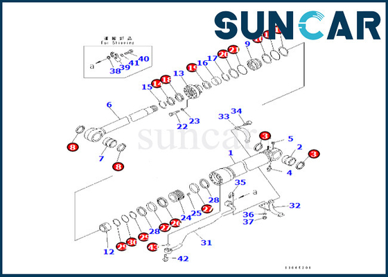 Komatsu 7079967870 707-99-67870 Boom Cylinder Repair Seal Kit Cocok untuk PC400LC-8 PC400-8 PC400-8R