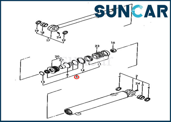 PC30FR-2 Komatsu YM172422-72950 Arm Seal Kit Service Kit Untuk Bagian Dalam Silinder Hidrolik