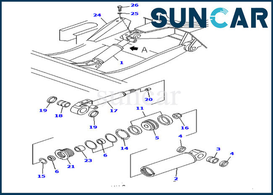 YM172142-99340 YM17214299340 Boom Perbaikan Seal Kit Untuk Model Komatsu PC30FR-1 PC30FR-2