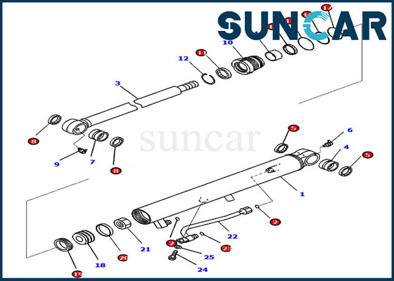 Kit Servis Silinder Bucket 707-98-14350 7079814350 Untuk Suku Cadang Model Komatsu PC35MR-3 PC30MR-3
