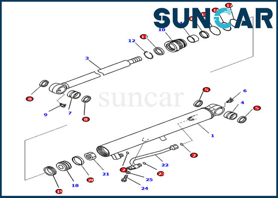 Excavator PC35MR-3 PC30MR-3 707-98-14920 Komatsu Bucket Seal Kit Perbaikan Silinder Hidrolik