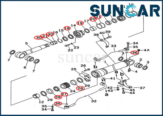 707-99-67125 Kit Servis Silinder Pengganti Boom 7079967125 PC400-5D PC400-6C Kit Segel Komatsu