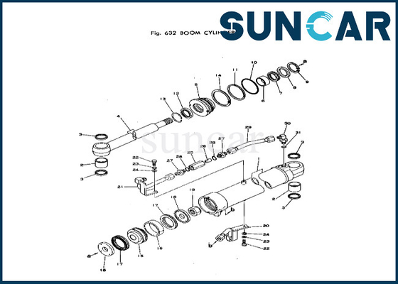 20T-63-56101 20T6356101 Kit Penyegelan Silinder Boom Komatsu Untuk Kit Layanan Silinder Boom PC40-1