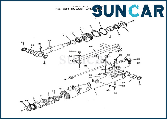 Kit Perbaikan Silinder Bucket 20T6376105 20T-63-76105 Kit Segel Silinder Bucket Untuk PC40-1 PC40-2 Komatsu