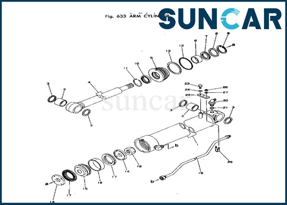 20T-63-66103 20T6366103 Arm Cylinder Sealing Kit Komatsu Cocok untuk PC40-1 PC40-2 Arm Cylinder Repair Kit