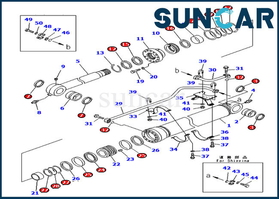 Bucket Seal Kit Silinder Hidraulik Cocok untuk Model 707-99-68560 PC600-6 PC600LC-7 PC800-7 Komatsu