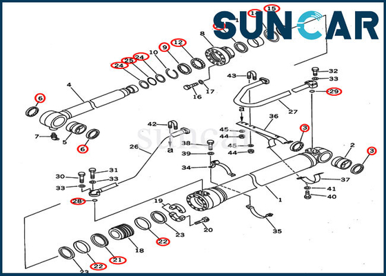 707-99-50600 Komatsu Bucket Cylinder Seal Kit Service Kit Untuk PC400-5 PC400LC-5 Bottom Dump Loader