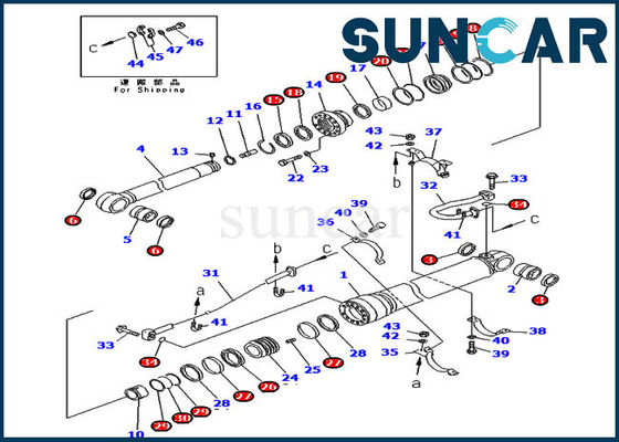 707-99-69525 7079969525 Kit Layanan Silinder Lengan Untuk PC400-6C PC400LC-6Z KOMATSU Heavy Duty Boom