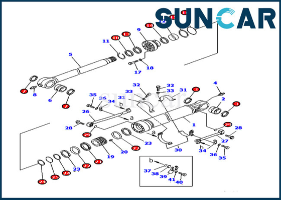 PC400LC-7 PC400-7 707-99-69730 Arm Seal Repair Kit Penggantian Oil Seal Kit Untuk Silinder Komatsu