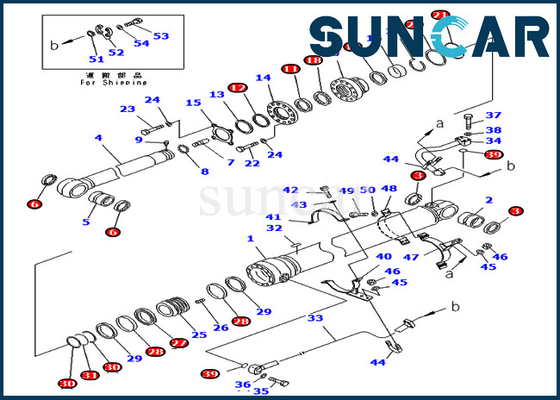 Kit Servis Lengan Silinder 707-99-76140 Kit Penyegelan Bucket 7079976140 Cocok dengan Model Komatsu PC400LC-7 PC400-7