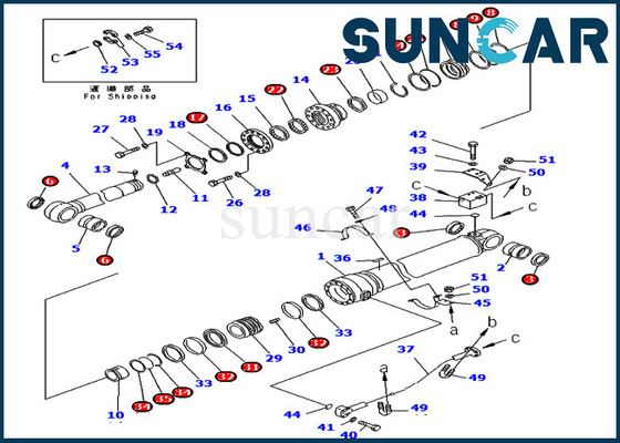 Suku Cadang Kit Servis Lengan Excavator 707-99-69770 7079969770 Untuk Komatsu PC400-7 PC400LC-7 Silinder Hidrolik