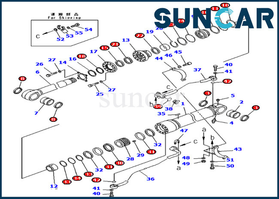 707-99-65210 Komatsu Boom Seal Perbaikan Kit Untuk PC400-7 PC400LC-7 Suku Cadang Layanan Pengganti Excavator