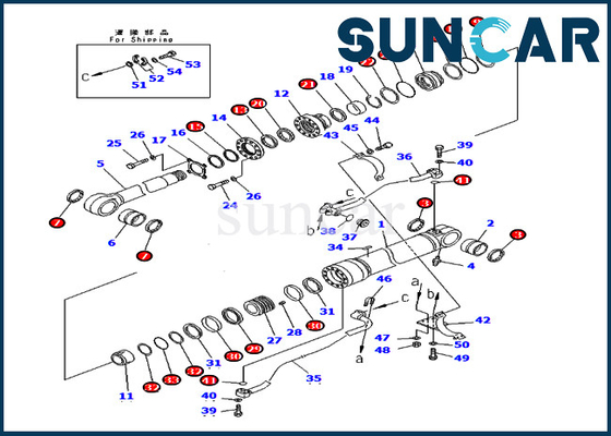 Kit Seal Perbaikan Boom Silinder Hidrolik 707-99-72270 7079972270 Komatsu PC400-7 PC400LC-7 Untuk Loader