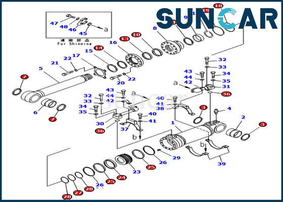 Bawah Dump 707-99-47820 Sealing Kit Silinder Hidrolik Untuk Loader PC400-7 PC400LC-7 Peralatan Komatsu