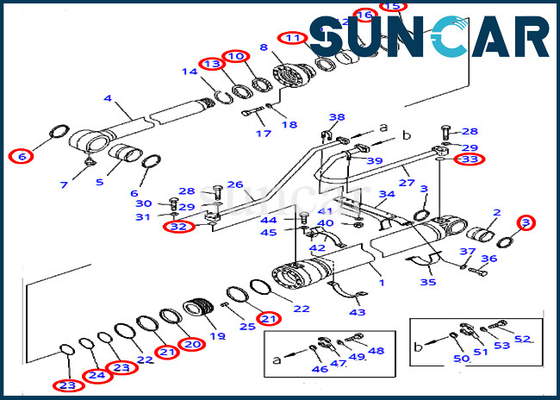707-99-50650 Kit Segel Silinder Bucket Kit Servis Cocok untuk Kit Model PC400LC-8 PC400-8 Komatsu
