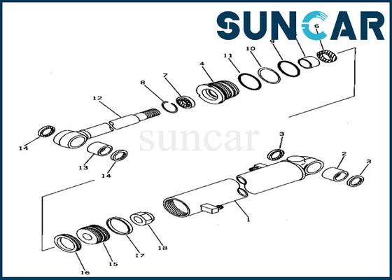 Arm Cylinder Seal Kit 20T-63-02070 20T6302070 Komatsu Untuk PC40-6 Arm Cylinder Sealing Kit