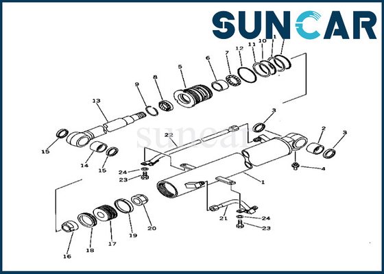 Kit Penyegelan Silinder Boom 20T-63-02060 20T6302060 Kit Segel Silinder Boom Komatsu Untuk PC40-6