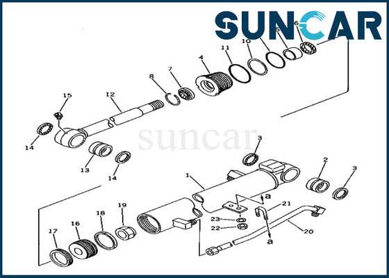 Swing Cylinder Seal Kit Swing Cylinder Repair Kit 20T6302140 20T-63-02140 Komatsu Untuk PC40-6