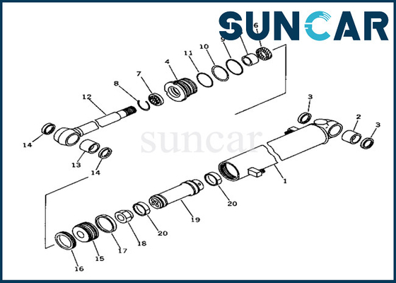 Kit Penyegelan Silinder Lengan 20T6302160 20T-63-02160 Kit Segel Lengan Silinder Komatsu Cocok untuk PC40-6